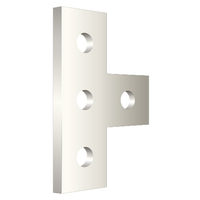 4-HOLE FLAT TEE 5-3/8" X 3-1/2" 304SS