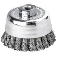 4" HEAVY DUTY KNOT WIRE CUP BRUSH - .023 CARBON STEEL 5/8-11" THREAD