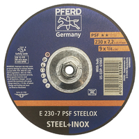 9" X 1/4" GRINDING WHEEL, 5/8-11 THD. - A 24 L PSF-INOX - TYPE 27