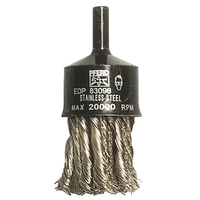 1" KNOT WIRE END BRUSH - FLARED CUP - .014 SS WIRE, 1/4" SHANK