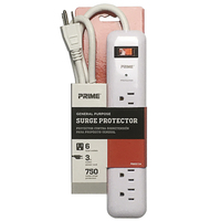 750J SURGE PROTECTOR WHITE/GRAY 6-OUTLET 3FT CORD