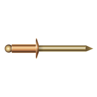 1/8" COPPER/BRASS DOME HEAD RIVET.126-.250