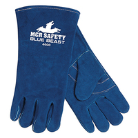 BLUE BEAST WELDING GLOVE BLUE SIDE LEATHER REINFORCED PALM WING THUMB