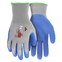 NXG WORK GLOVES 13 GAUGE GRAY NYLON SHELL BLUE FOAM LATEX PALM AND FINGERTIPS <p>X-LARGE</p>