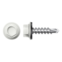 #12 X 1 HWH SELF-DRILL 1,000HR COATED W/ NEO WASHER <p>COOL REGAL WHITE</p>